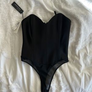 NWT Black Corset Bodysuit